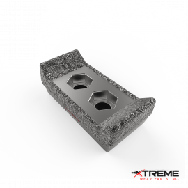 Carbide Overlay with Sharp Edge | 3" Wide  x 6.3" Length | 2- Bolt x 2" on Centers Bolt Spacing | Fits Morbark 1600 Horizontal Grinder | Replaces Peterson Part# 83377-06