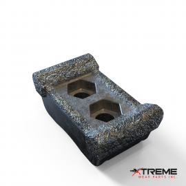 6-Pass Carbide Overlay | 2.8" Wide x  5.1" Length | 2-Bolt x 1-11/16" on Centers | 3/4" Fasteners | Fits Universal TG-400 Horizontal Grinder | Replaces Peterson OEM Part# 79133-06